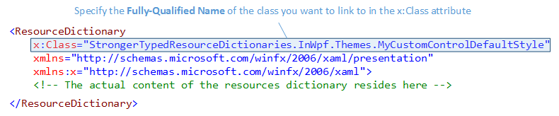 ResourceDictionary with xClass